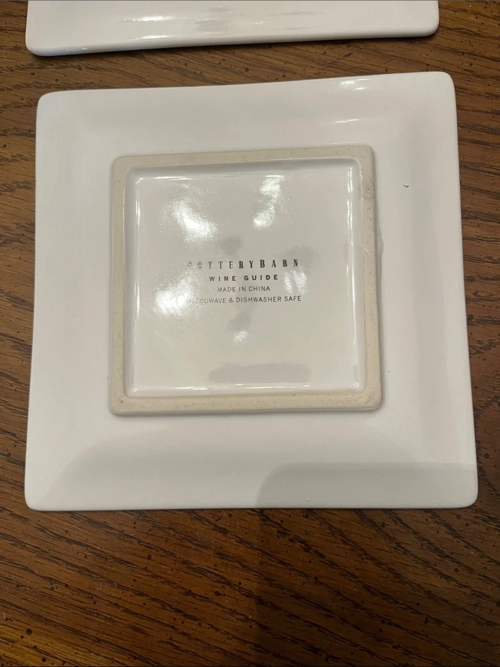 Pottery Barn Wine Glass Square Appetizer Plates Set